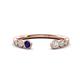 1 - Makena Blue Sapphire and Lab Grown Diamonds Open Wedding Band 