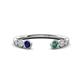 1 - Makena Blue Sapphire and Created Alexandrite Open Wedding Band 