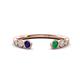 1 - Makena Blue Sapphire and Emerald Open Wedding Band 