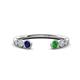1 - Makena Blue Sapphire and Green Garnet Open Wedding Band 