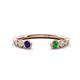 1 - Makena Blue Sapphire and Green Garnet Open Wedding Band 