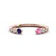 1 - Makena Blue Sapphire and Pink Sapphire Open Wedding Band 