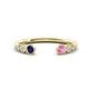 1 - Makena Blue Sapphire and Pink Sapphire Open Wedding Band 