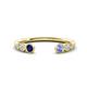 1 - Makena Blue Sapphire and Tanzanite Open Wedding Band 
