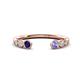 1 - Makena Blue Sapphire and Tanzanite Open Wedding Band 