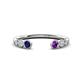 1 - Makena Blue Sapphire and Amethyst Open Wedding Band 