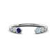 1 - Makena Blue Sapphire and Aquamarine Open Wedding Band 