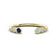 1 - Makena Blue Sapphire and Aquamarine Open Wedding Band 