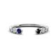 1 - Makena Blue Sapphire and Black Diamond Open Wedding Band 