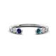 1 - Makena Blue Sapphire and Blue Diamond Open Wedding Band 