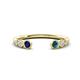 1 - Makena Blue Sapphire and Blue Diamond Open Wedding Band 
