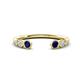 1 - Makena Blue Sapphire and Lab Grown Diamonds Open Wedding Band 