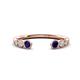 1 - Makena Blue Sapphire and Lab Grown Diamonds Open Wedding Band 