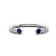 1 - Makena Blue Sapphire and Lab Grown Diamonds Open Wedding Band 