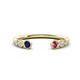 1 - Makena Blue Sapphire and Pink Tourmaline Open Wedding Band 