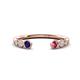 1 - Makena Blue Sapphire and Pink Tourmaline Open Wedding Band 