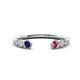 1 - Makena Blue Sapphire and Pink Tourmaline Open Wedding Band 