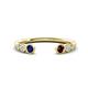 1 - Makena Blue Sapphire and Red Garnet Open Wedding Band 