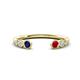 1 - Makena Blue Sapphire and Ruby Open Wedding Band 