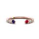 1 - Makena Blue Sapphire and Ruby Open Wedding Band 