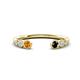 1 - Makena Citrine and Black Diamond Open Wedding Band 