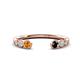 1 - Makena Citrine and Black Diamond Open Wedding Band 