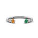 1 - Makena Citrine and Emerald Open Wedding Band 