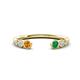 1 - Makena Citrine and Emerald Open Wedding Band 