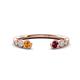 1 - Makena Citrine and Rhodolite Garnet Open Wedding Band 