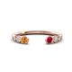 1 - Makena Citrine and Ruby Open Wedding Band 