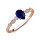 3 - Kiara 1.10 ctw Blue Sapphire Pear Shape (7x5 mm) Solitaire Plus accented Natural Diamond Engagement Ring 