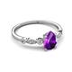 5 - Kiara 0.85 ctw Amethyst Pear Shape (7x5 mm) Solitaire Plus accented Natural Diamond Engagement Ring 