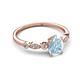 5 - Kiara 0.80 ctw Aquamarine Pear Shape (7x5 mm) Solitaire Plus accented Natural Diamond Engagement Ring 