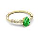 5 - Kiara 1.00 ctw Green Garnet Pear Shape (7x5 mm) Solitaire Plus accented Natural Diamond Engagement Ring 