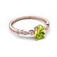 5 - Kiara 1.00 ctw Peridot Pear Shape (7x5 mm) Solitaire Plus accented Natural Diamond Engagement Ring 