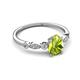 5 - Kiara 1.00 ctw Peridot Pear Shape (7x5 mm) Solitaire Plus accented Natural Diamond Engagement Ring 
