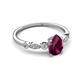 5 - Kiara 1.10 ctw Rhodolite Garnet Pear Shape (7x5 mm) Solitaire Plus accented Natural Diamond Engagement Ring 