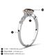 4 - Kiara 0.85 ctw Smoky Quartz Pear Shape (7x5 mm) Solitaire Plus accented Natural Diamond Engagement Ring 