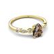 5 - Kiara 0.85 ctw Smoky Quartz Pear Shape (7x5 mm) Solitaire Plus accented Natural Diamond Engagement Ring 