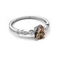 5 - Kiara 0.85 ctw Smoky Quartz Pear Shape (7x5 mm) Solitaire Plus accented Natural Diamond Engagement Ring 