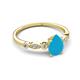 5 - Kiara 0.55 ctw Turquoise Pear Shape (7x5 mm) Solitaire Plus accented Natural Diamond Engagement Ring 
