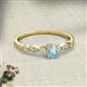2 - Kiara 0.61 ctw Aquamarine Oval Shape (6x4 mm) Solitaire Plus accented Natural Diamond Engagement Ring 