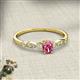 2 - Kiara 0.70 ctw Pink Tourmaline Oval Shape (6x4 mm) Solitaire Plus accented Natural Diamond Engagement Ring 