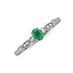 3 - Kiara 0.58 ctw Emerald Oval Shape (6x4 mm) Solitaire Plus accented Natural Diamond Engagement Ring 