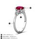 5 - Leah 3.22 ctw Created Ruby (8 mm) Hidden Halo accented Lab Grown Diamond Engagement Ring 