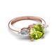 6 - Leah 2.27 ctw Peridot (8 mm) Hidden Halo accented Lab Grown Diamond Engagement Ring 