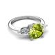 6 - Leah 2.27 ctw Peridot (8 mm) Hidden Halo accented Lab Grown Diamond Engagement Ring 