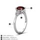 5 - Leah 2.73 ctw Red Garnet (8 mm) Hidden Halo accented Lab Grown Diamond Engagement Ring 