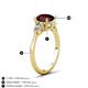 5 - Leah 2.73 ctw Red Garnet (8 mm) Hidden Halo accented Lab Grown Diamond Engagement Ring 