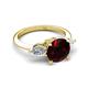 6 - Leah 2.73 ctw Red Garnet (8 mm) Hidden Halo accented Lab Grown Diamond Engagement Ring 